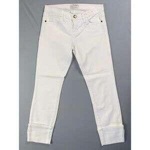 Current/Elloitt 'The Beatnik Sugar' Cuffed Stretch Denim Jeans. White, 25. EUC!!